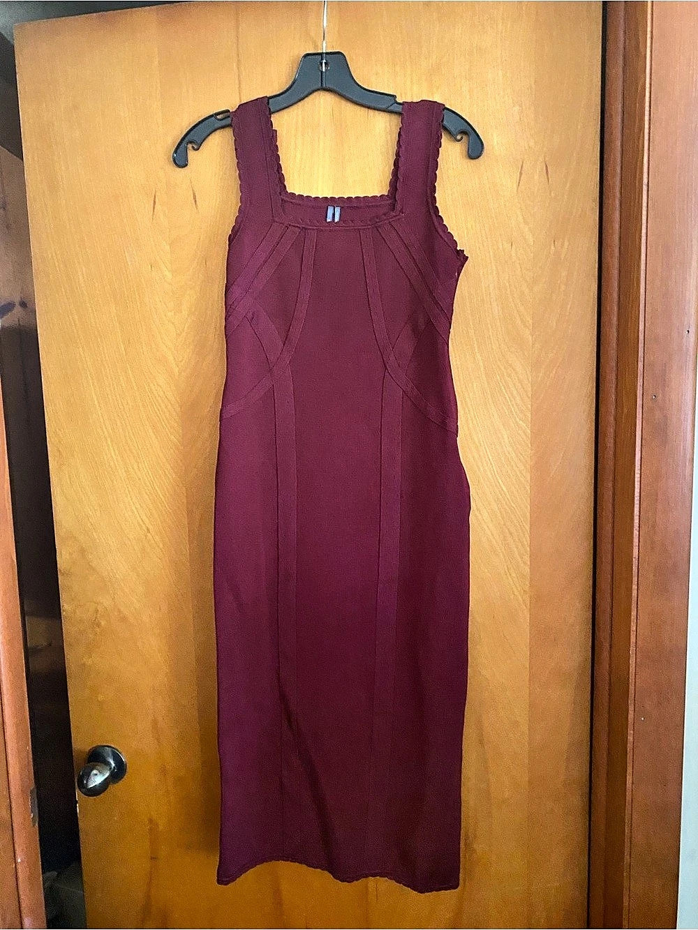 Anthropologie Burgundy Midi Dress Size Medium